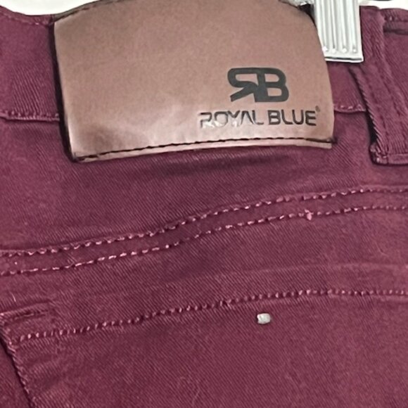 Royal Blue Skinny Fit Size 34x32 Maroon Jeans - Picture 11 of 12